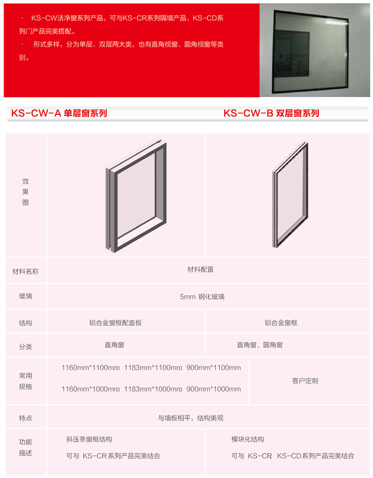 KS-CW洁净窗系列