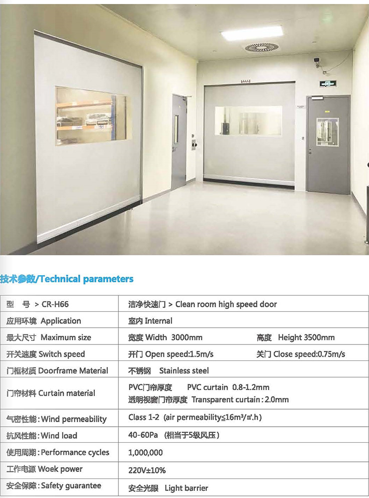 CR-H66 clean room fast door